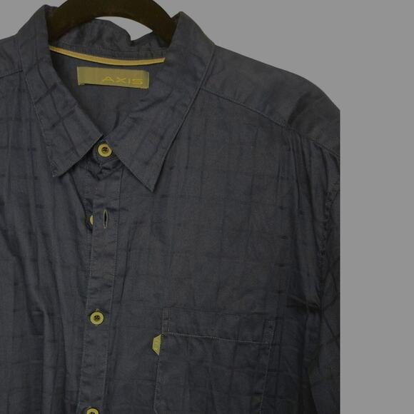 Axis Navy Blue Short Sleeve‎ Button-Up Shirt Size XXL - Picture 2 of 4